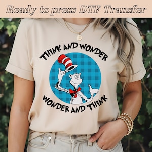 Dr. Seuss Hat DTF, Dr. Seuss Thing And Wonder, Wonder And Thing DTF, Dr. Seuss Design, Cat In The Hat Png, DTF Transfer, Best for Printing