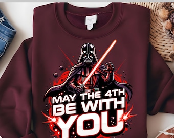 Que la Fuerza te acompañe (4 de mayo) Star Wars DTF Transfer, Darth Vader Ready To Press Heat Transfer, Calcomanía para camiseta de Star Wars para fans, Ready To Press DTF