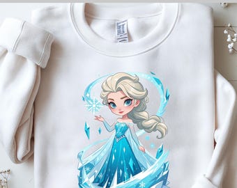 Elsa DTF Transfer, Frozen Elsa Dtf, Ice Princess Elsa Dtf, Cartoon Elsa Dtf, Cute Elsa DTF, Princess Transfer, Ready To Press DTF