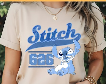 DTF Retro Stitch, Cute Stitch, Stitch 626, Stitch DTF T-Shirt Design, Cartoon Character, DTF Transfer, Ready To Press, Direct to Film
