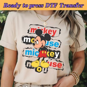Mickey Mause DTF, Disney Mickey, Mickey Mause adorable, Diseño DTF para camiseta de Mickey, El mejor Mickey, Transferencia DTF, Listo para imprimir, Directo a película