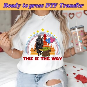 DTF Star Wars, This Is The Way DTF, Yoda Mause Balloons, Darth Vader i Yoda, Galaxy Wars, DTF Transfer, Gotowe do druku, Bezpośrednio do filmu