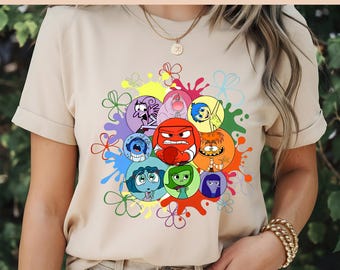 Watercolor Inside Out 2 DTF, Inside Out Characters DTF, Anger, Joy, Sadness, Embarrassment, Anxiety, Envy, DTF Transfer, Best for Printing