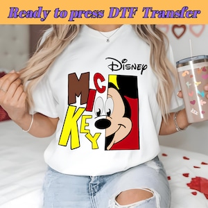 Cara de Mickey Mouse DTF, Diseño DTF de Mickey Disney, Mickey Mouse adorable, Diseño DTF de camiseta de Mickey, Transferencia DTF, Listo para imprimir, Directo a película
