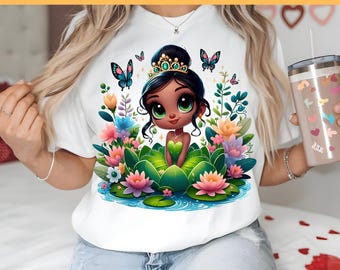 Princess Tiana DTF, Cute Tiana, Africa Tiana, Disney Princess DTF, Tiana T-Shirt Dtf Design, DTF Transfer, Ready To Press, Direct to Film