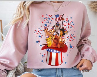 4th of July Lion King DTF, Patriotic Disney Characters Transfer, Independence Day DTF, Dtf Transfer, Ready To Press, Direct to Film