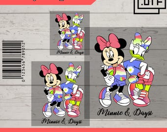 Minnie And Daisy DTF, Best Friends Party, Girls DTF Design, Daisy Transfer, Disney Characters, DTF Transfer, Ready To Press, Direct to Film