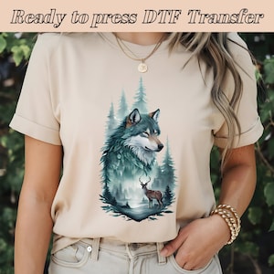 Wolf DTF, Deer Dt, Lord of Darkness, Desolate Wolf Design, Wolf Shirt Dtf Design, High-Resolution, DTF Transfer, Best for Printing