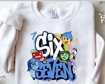 Six Seven DTF, Transferencia DTF de Alegría, Tristeza, Ira, Asco, Miedo, de Intensa a Extrema. Transferencia DTF de Diseño de Emociones de Dibujos Animados de Six Seven con Estilo Grafiti.