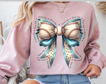 Game Day DTF Baseball Coquette Bow DTF, Baseball School Spirit, Victory Design, Celebration, DTF Transfer, Ready To Press, Direct to Film