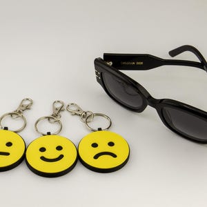 3D gedruckte Emoji Schlüsselanhänger Set: Stimmung spiegelnde Taschenanhänger