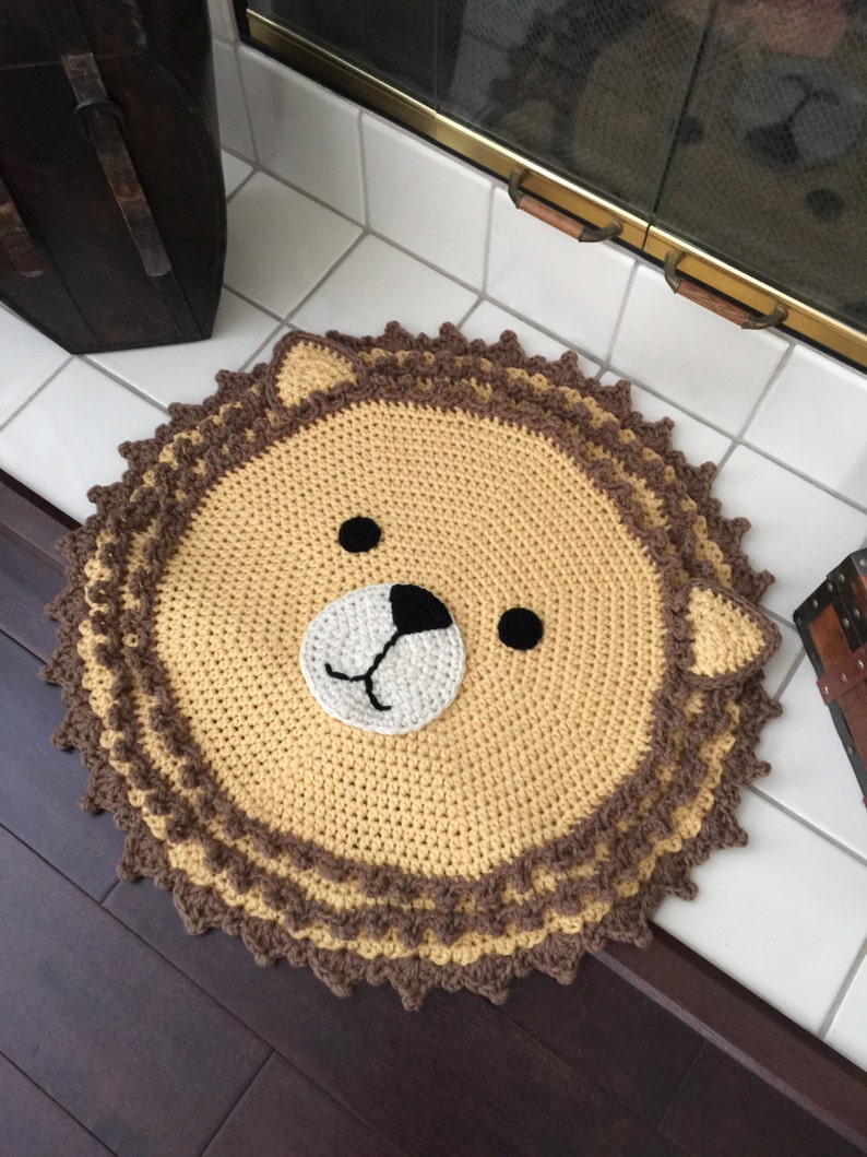 Crochet Lion Rug Handmade Lion Rug Crochet Lion Rug Animal Etsy
