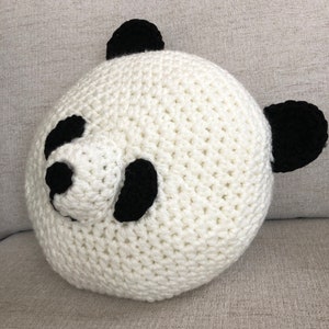 Crochet Panda Pillow, Handmade Panda Pillow, Animal Pillow , decorative Pillow