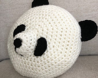 Crochet Panda Pillow, Handmade Panda Pillow, Animal Pillow , decorative Pillow