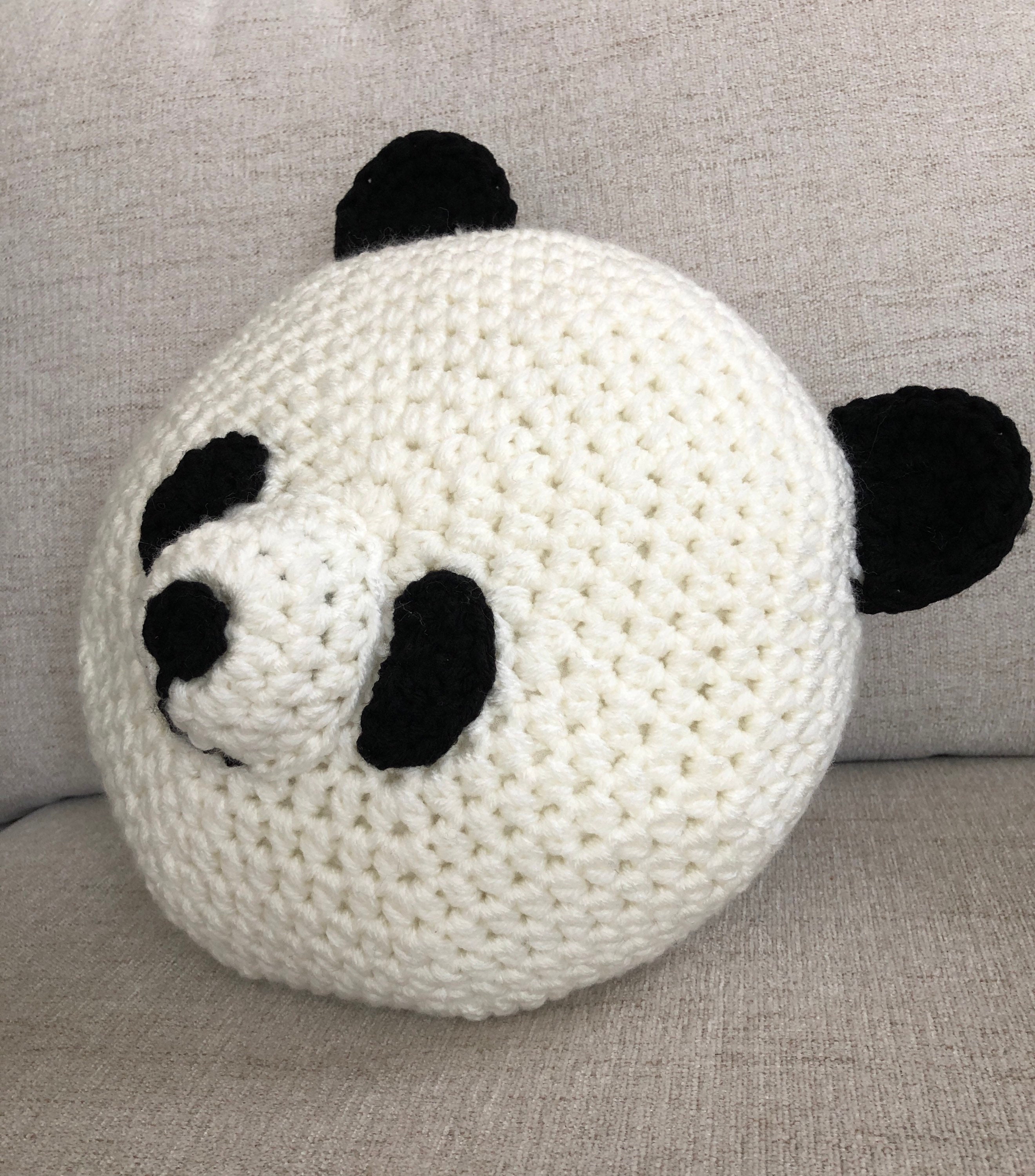 Crochet Panda Pillow Handmade Panda Pillow Animal Pillow Etsy