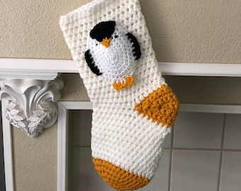 Pingouin Bas,Crochet Bas, Bas de Noël, Cadeau Idée Bas