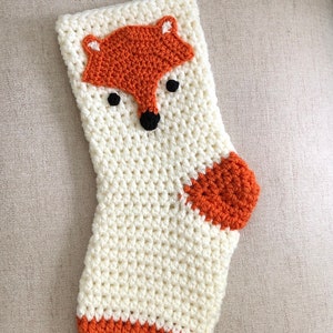 Fox Stocking, Christmas Stocking , Gift Stocking, Fun Stocking, Kids Stocking image 1