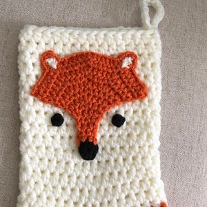 Fox Stocking, Christmas Stocking , Gift Stocking, Fun Stocking, Kids Stocking image 3