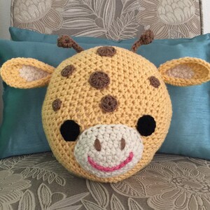 Crochet Giraffe pillow, crochet pillow, Giraffe pillow,Handmade Pillow