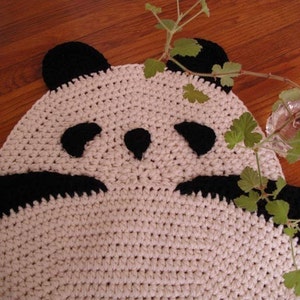 Panda Rug, crochet panda rug, floor rug, crochet rug, children room rug, any room rug, wall hanging rug, throw rug image 4