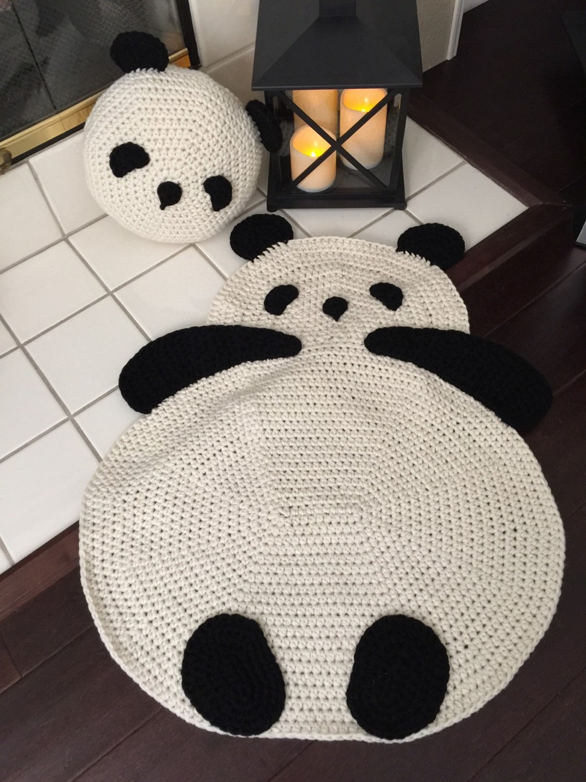 Crochet Panda Pillow Handmade Panda Pillow Animal Pillow Etsy