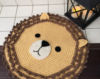 Crochet Lion Rug, Handmade Lion Rug, Crochet Lion Rug, Animal Rug,