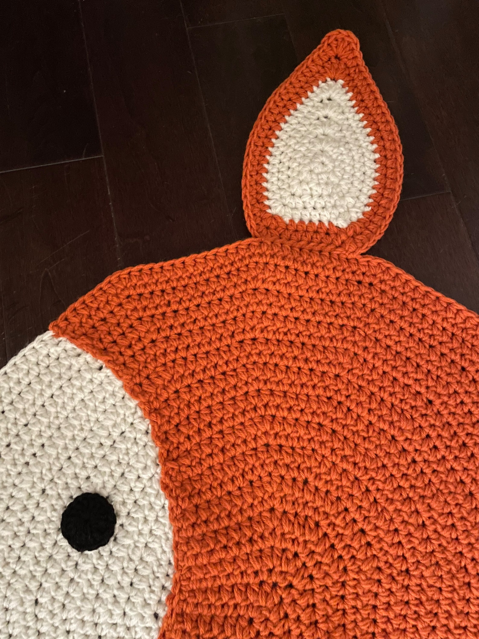 Crochet Fox Rug, Hand Made Rug, Crochet Rug, Area Rug, Children Rug ...