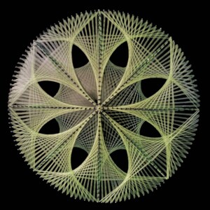 Green Geometric String Art Poster – Flower of Life Pattern in String Art