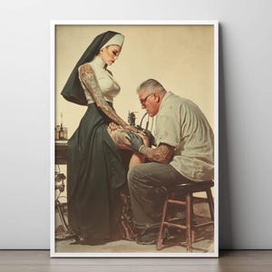 Nun Art Print | Our Lady Of The Needle Poster | Vintage Religious Artwork | Rebellious Sisters