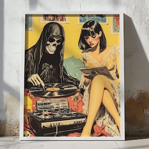 Impresión artística de la Parca / Lugar de descanso en vinilo / Póster ocultista vintage