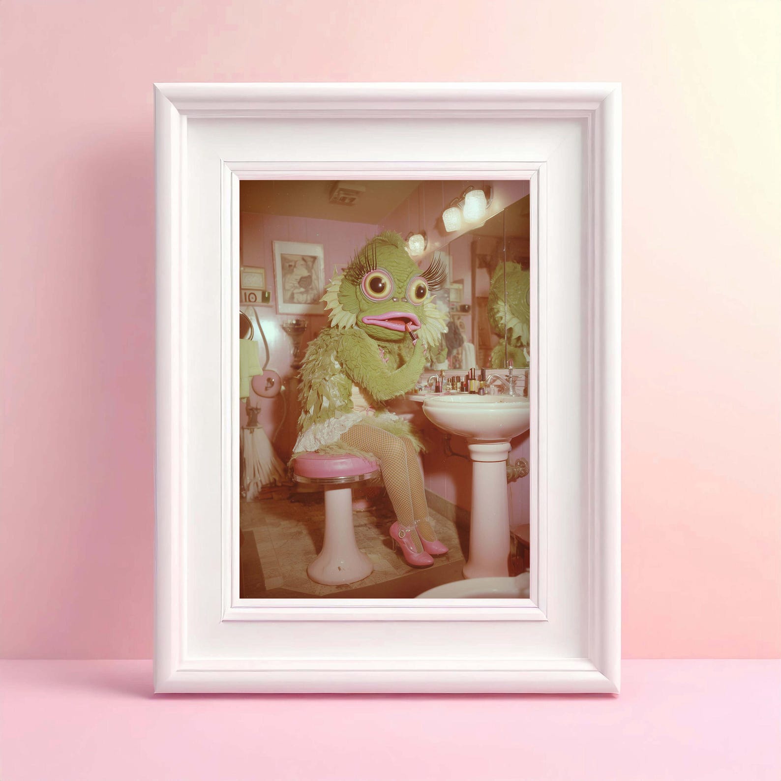 Funny Bathroom Art Print | Glamour Gill Poster | Weird Art