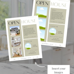 Modern Tan & Black Real Estate Flyer – Editable Open House Canva Template, Customizable Printable Design for Realtor Marketing and Property
