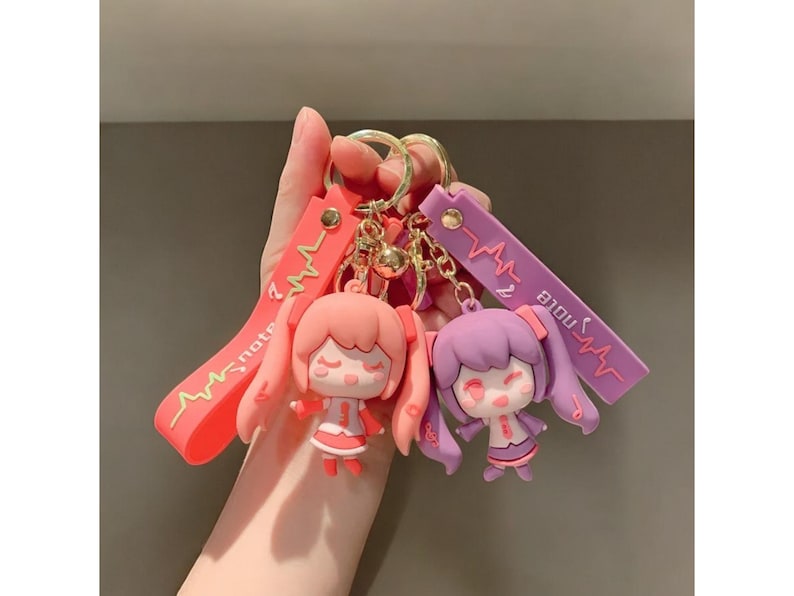 Anime Hatsune Miku Keychain,  Figure Keychain for School Bag, Gift for anime lover
