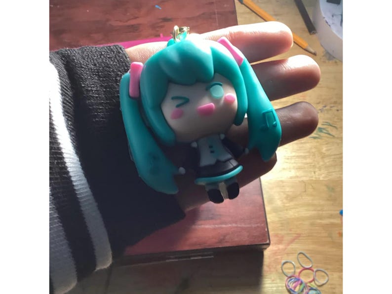 Anime Hatsune Miku Keychain,  Figure Keychain for School Bag, Gift for anime lover