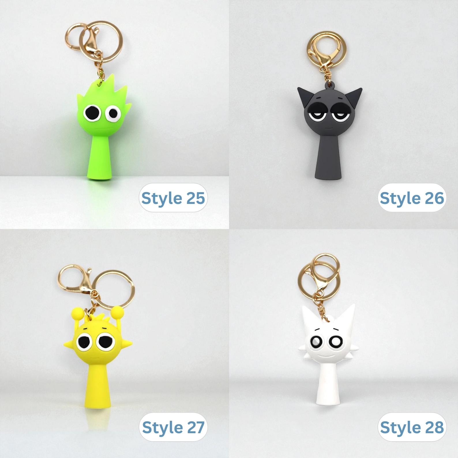 Cartoon Sprunki Oren Raddy Doll Keychain: Playful Car Keyring Gift - Etsy