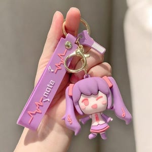 Anime Hatsune Miku Keychain,  Figure Keychain for School Bag, Gift for anime lover