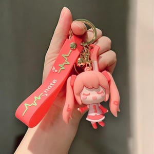 Anime Hatsune Miku Keychain,  Figure Keychain for School Bag, Gift for anime lover