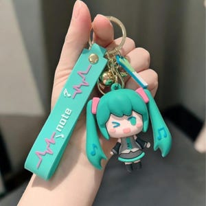 Hatsune Miku Keychain: Anime Figure Keychain for School Bag