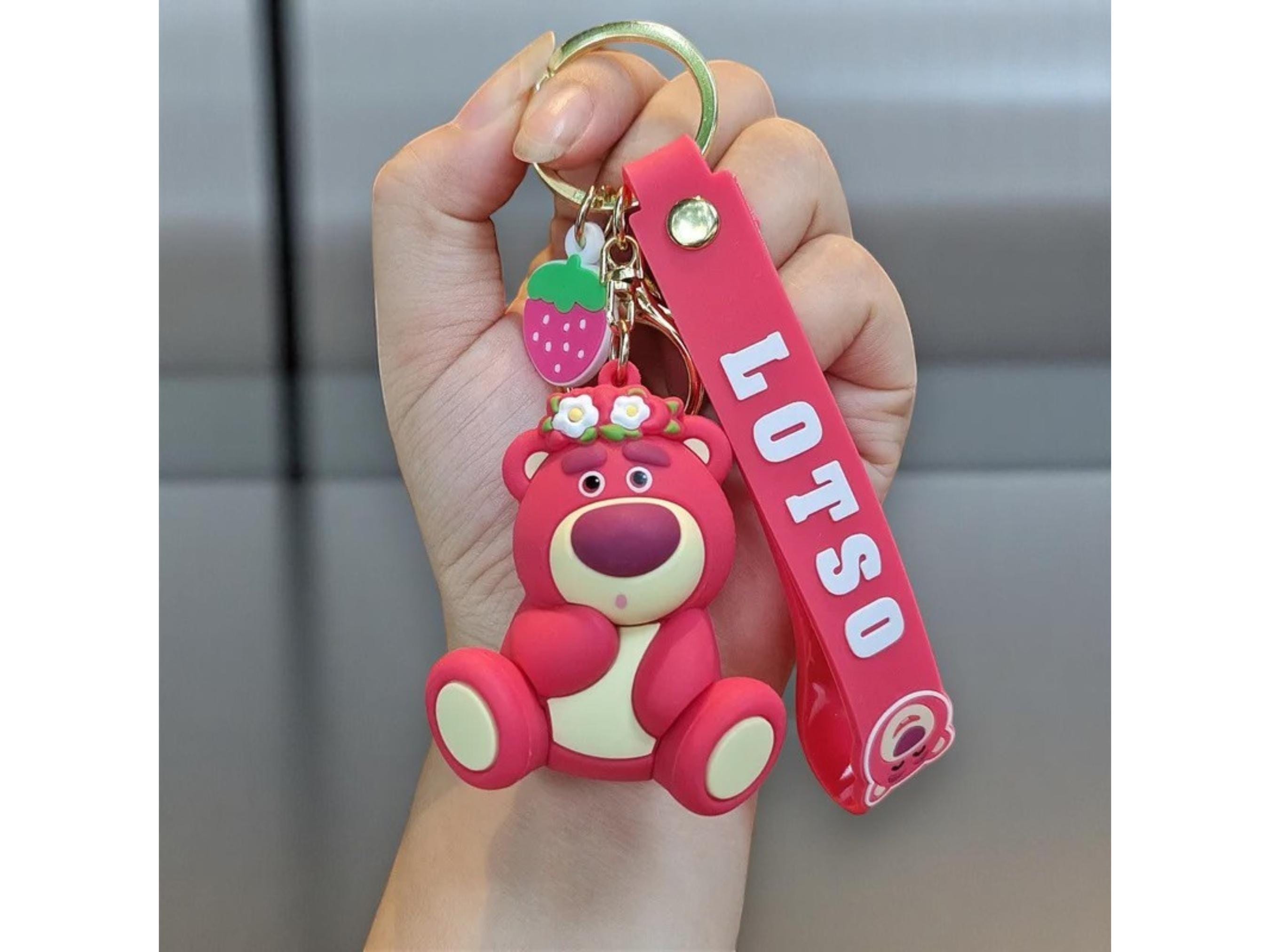 Strawberry Lotso Bear Keychain: Cartoon Bag Pendant Keyring - Etsy