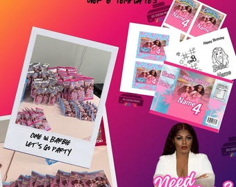 Girls Pink Doll Birthday Template