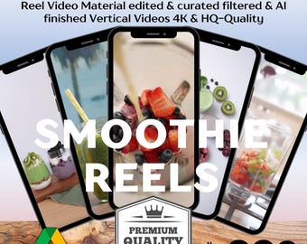 170+ Smoothie Video Reels: Social Media Content (10 sec)