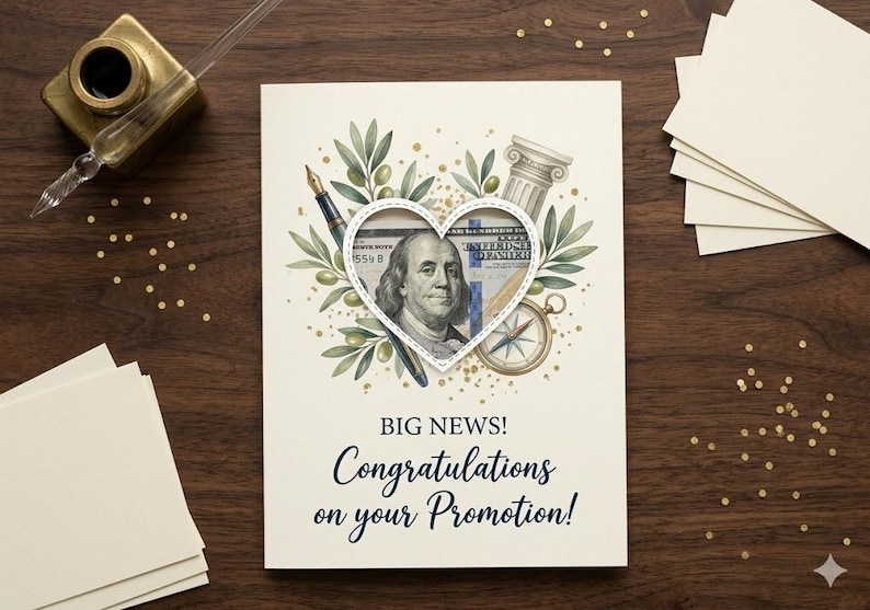 Promotion Congratulations Money Card, Career Milestone Cash Holder ...