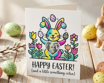 Pop Art Bunny Easter Money Card Holder | Foldable A5 Greeting (Digital Download)