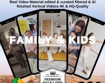 2700+ Family & Kids Video Reels: 4K Vertical Social Media Clips (Instant Download)