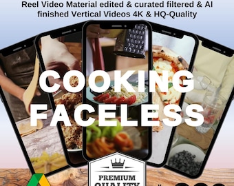 2300+ Faceless Cooking Video Reels: 4K Social Media Clips + PLR (Instant Download)