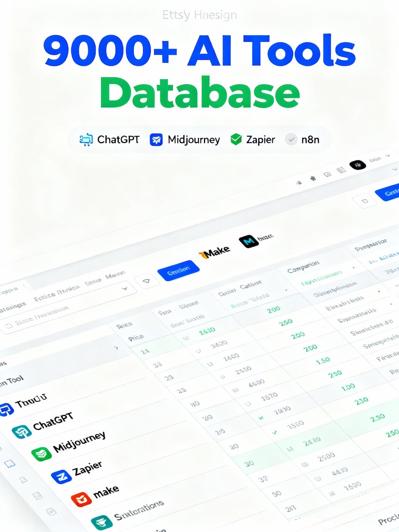 9500+ AI Tools Database | Software Directory (excel) Csv Data - Etsy