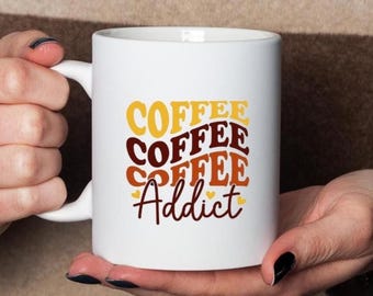 Coffee Addict Ceramic Mug - 11oz Glossy White