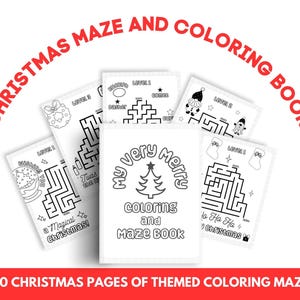 Weihnachtsmalbuch für Kinder und Erwachsene, lustige Feiertagsaktivität, bedruckbare Seiten, einfaches Design, festlicher Spaß