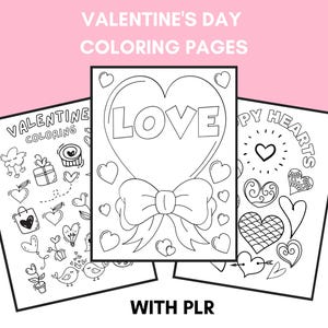 Valentine&#39;s Day Coloring Pages | Kids coloring book | mrr | plr