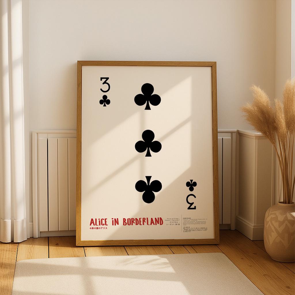 Alice in Borderland Three of Clubs Poster | Minimalist Japanese Card ...